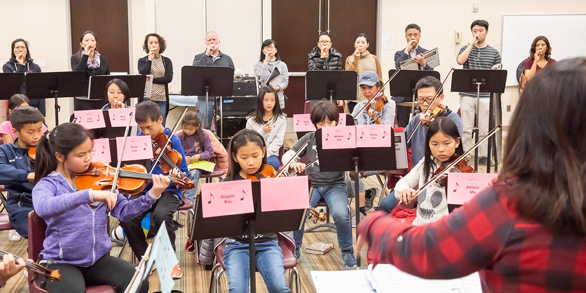 Pacific Symphony Strings for Generations rehearsal