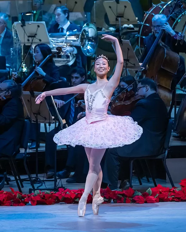 Ballerina performing in Tchaikovsky's Nutcracker ballet