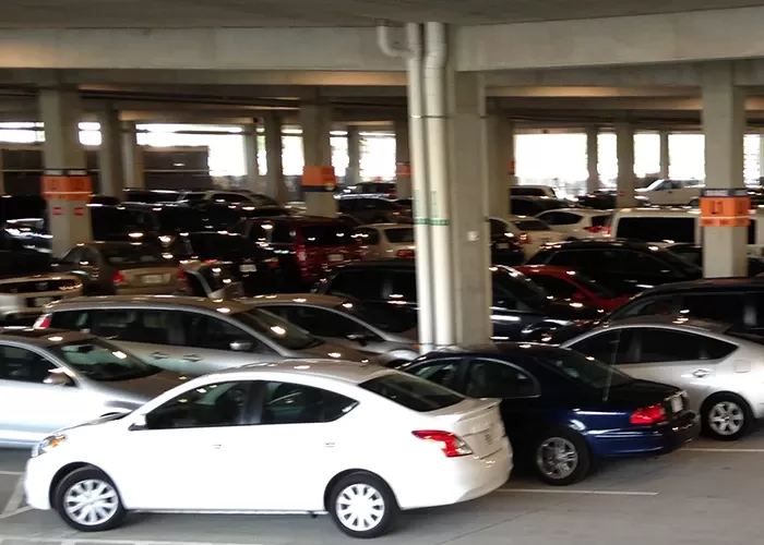 Photo of cars in a multi-story parking garage
