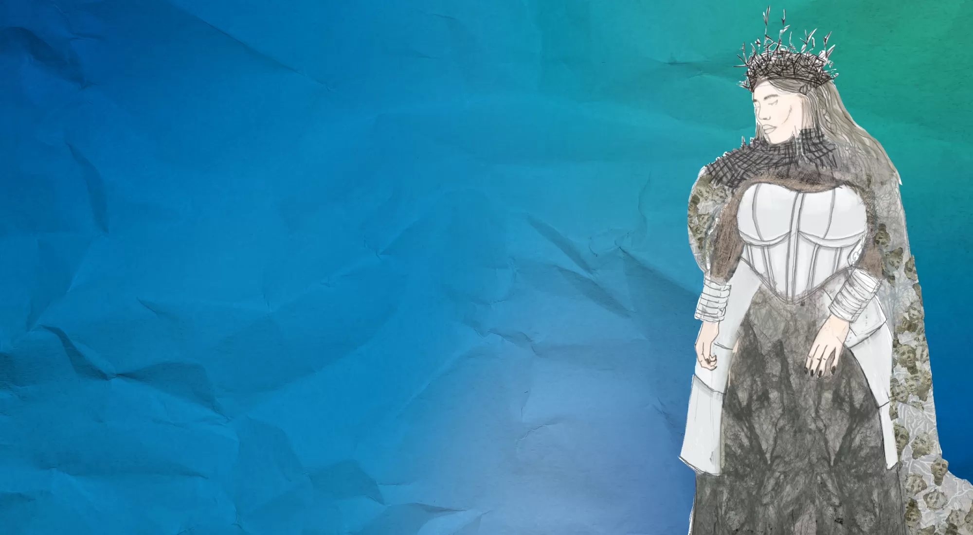 Costume sketch of the princess in the opera Turandot