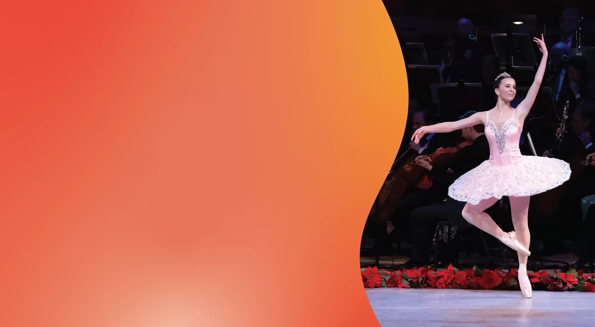 Ballet dancer on the concert hall stage from a scene in the Nutcracker