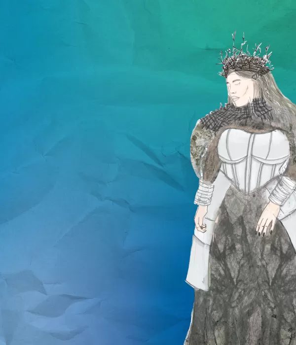 Costume sketch of the princess in the opera Turandot