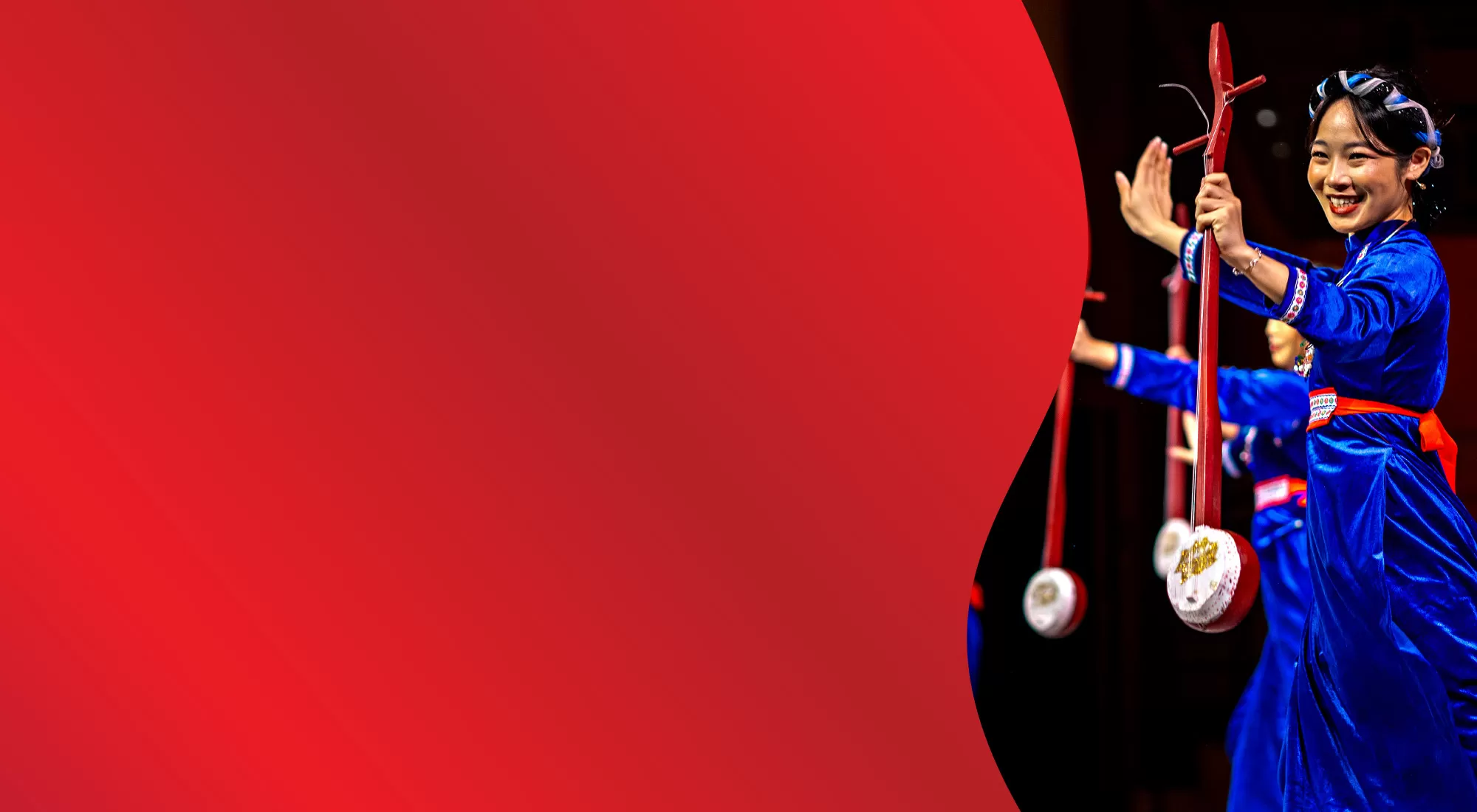 Dancers in blue dresses