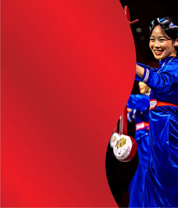 Dancers in blue dresses